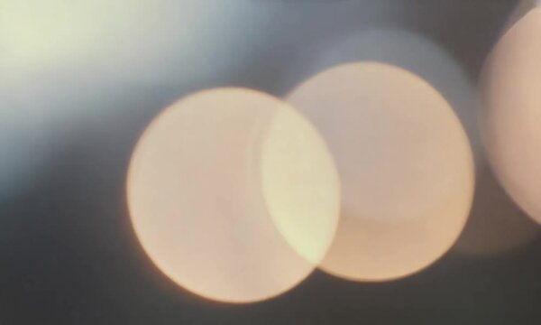 Light Leaks blurred 4K footage, Moving blinking circle lens glow flare bokeh overlays, transitions