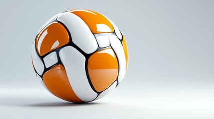 Abstract Orange and White 3D Rendered Sphere AI Generated