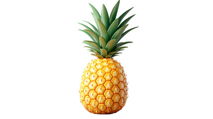 Fototapeta premium 3D Pineapple Fruit Icon Isolated on Transparent Background