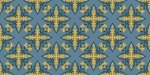 Elegant Ikat Damask Seamless Pattern