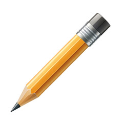 Yellow Pencil, Isolated on Transparent Background   Illustration, Stationery Design, Writing Tool, pencil, illustration