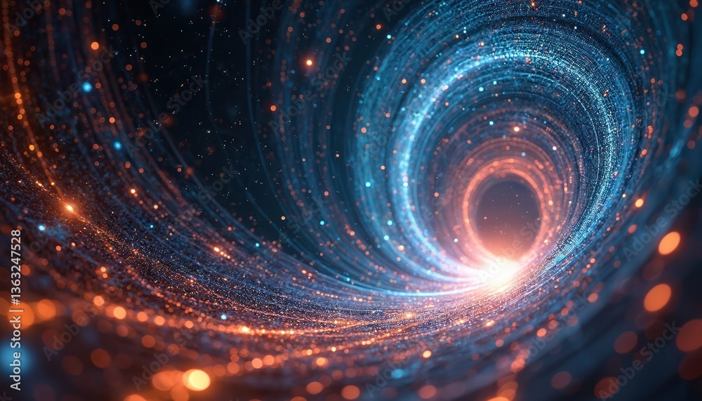 Aufkleber abstract image of space-time warp nanotechnology concept. digital artwork illustrates futuristic sci