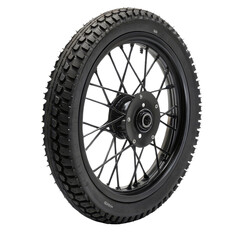 Black Spoke Wheel with Tire, Isolated on Transparent Background, 3D Render, Motorcycle Wheel, wheel, tire, 3d render
