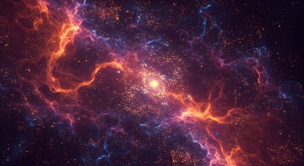 Cosmic Galaxy Space Nebula with Orange and Blue Hues Perfect for Backgrounds