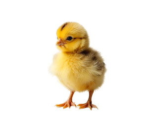 Obraz premium Adorable Baby Chick with Colorful Easter Eggs transparent background