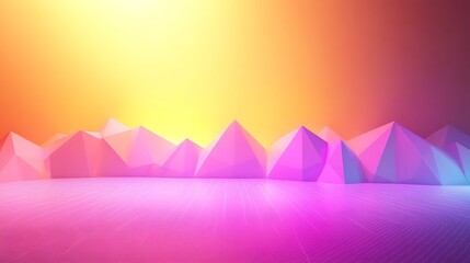 Low Poly Sunset Mountainscape.