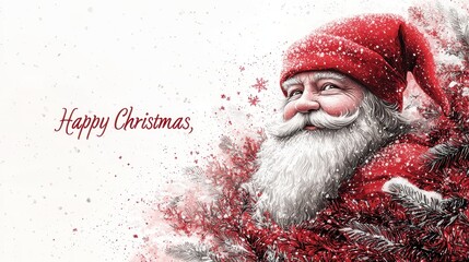 A cheerful gnome, adorned with festive red attire and a jolly smile, is poised to embark on a coloring adventure on a whimsical coloring page. A monochromatic illustration, featuring a gnome 