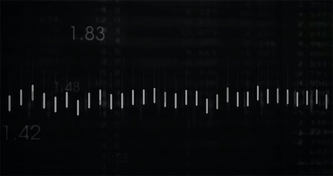 Creating measurement scale with horizontal lines and numbers on dark background