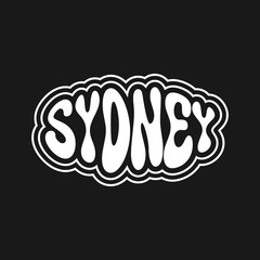 Sydney typography tshirt design in retro style