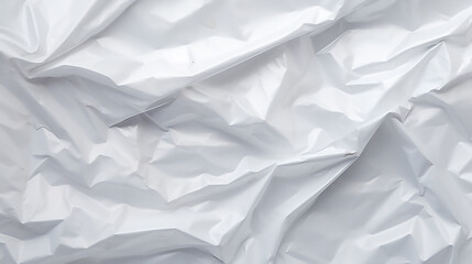 Obraz premium Abstract white crumpled surface with smooth shadows creating a with soft shadows and highlights. Crumpled Plastic Bag Texture 