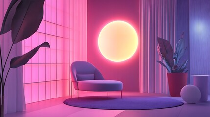 Pink Room Neon Lounge Chair.
