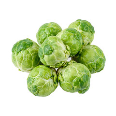 Fototapeta premium Fresh and vibrant Brussels sprouts with glossy texture showcasing their firm green heads Perfect for healthy eating and farm fresh concepts