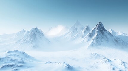 Fototapeta premium Majestic Snow-Capped Mountains Under a Brilliant Blue Sky