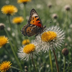 Fototapeta premium butterfly on flower