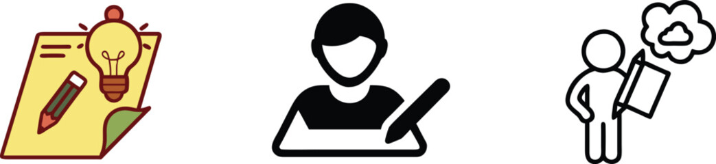 Idea Generation, NoteTaking, Person Writing, Creative Process