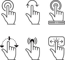 Thumbs Up Icons Set Editable Stroke Vector Illustration