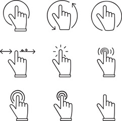 Thumbs Up Icons Set Editable Stroke Vector Illustration
