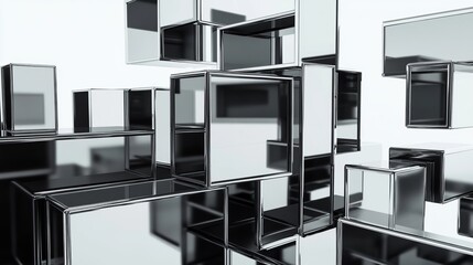 3D-rendered steel rectangular pipes set against a white background. 