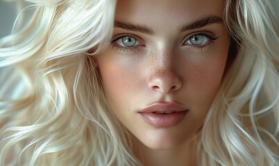 Fototapeta premium closeup Blonde white hair