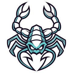 Teal Scorpion Logo Design with Aggressive Stance on Transparent Background