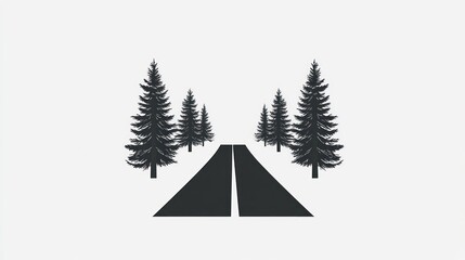 Fototapeta premium Road trip, forest path, nature, trees, journey, travel, adventure, background, website design