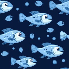 Fototapeta premium seamless A school of fish swimming together in clear water creating a dynamic and lively underwater scene full of movement