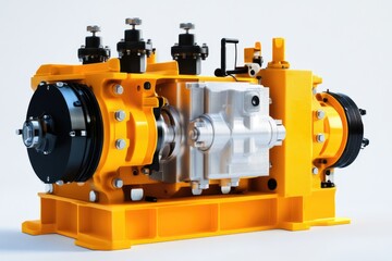 Fototapeta premium Dynamic Hydraulic Pump and Engine Integration for Advanced Industrial Machinery