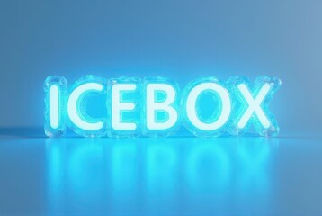 Fototapeta premium Icebox Word Frozen in Ice