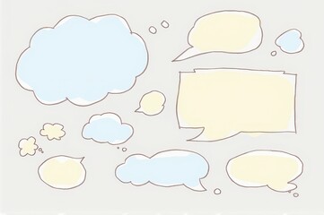 Hand-Drawn Speech Bubbles Set for Communication Design