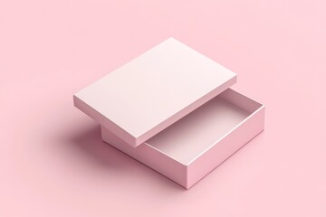 Realistic Sliding Box Mockup - 3D Rendered Blank Cardboard Box on Soft Colored Background for Product Display
