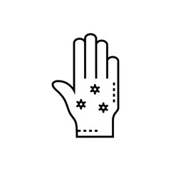 Hand Wearing a Snowflake Glove icon line