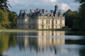 Obraz premium Chantilly Castle Museum: A Serene Escape into Europeâ€™s Luxurious Heritage in the Heart of France