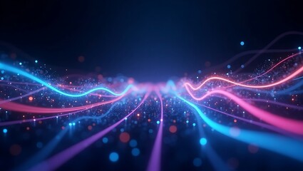 Abstract colorful glowing lines. Generative Ai.