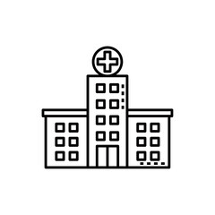 Fototapeta premium Hospital Building icon line Vector