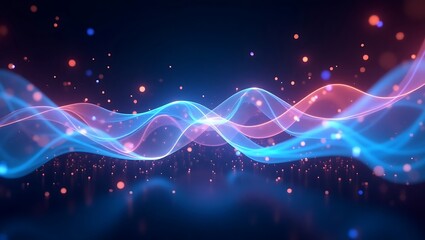 Abstract colorful glowing lines. Generative Ai.