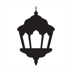 Classic Eastern Lantern Fancy Traditional Islamic black silhouette
