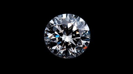 A stunning sparkling brilliant cut diamond against black background