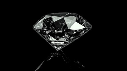 A beautifully cut diamond reflects light against a black background