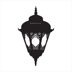 Classic Eastern Lantern Fancy Traditional Islamic black silhouette
