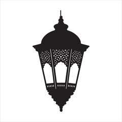 Classic Eastern Lantern Fancy Traditional Islamic black silhouette
