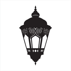 Classic Eastern Lantern Fancy Traditional Islamic black silhouette
