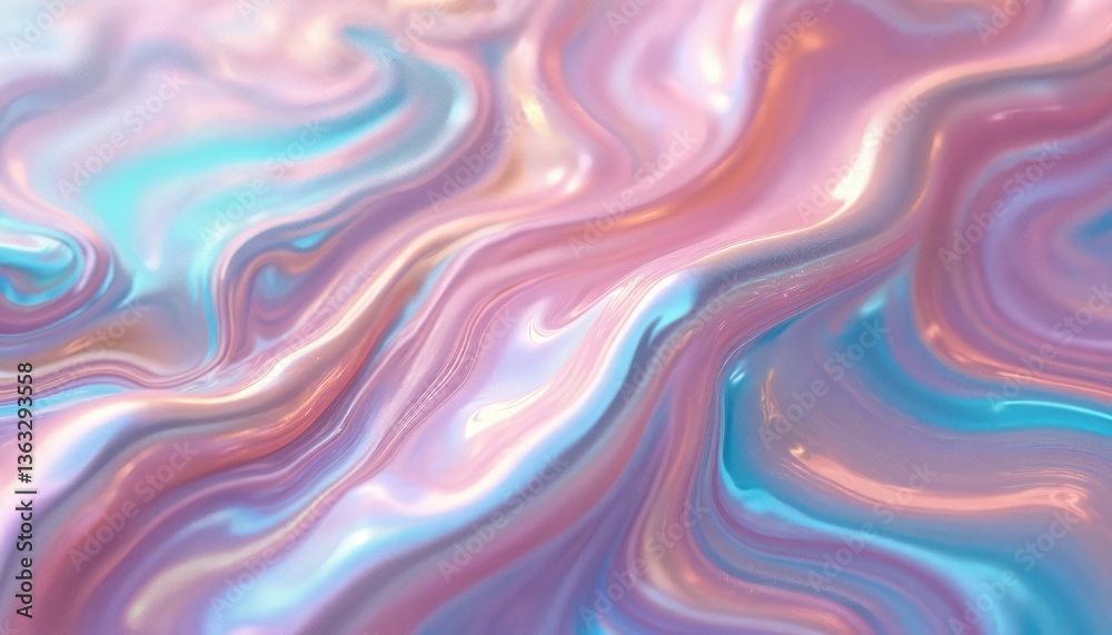 Poster trendy iridescent seamless rainbow foil texture. soft holographic pastel unicorn marble background p