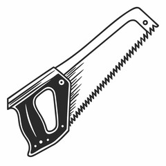 Obraz premium Black and White Saw Line Art - Vector 