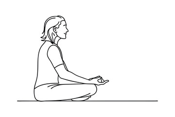 Woman Meditating Peaceful Yoga Pose, Mindfulness, Inner Peace, Spiritual Practice