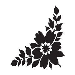 Fototapeta premium Elegant Black Floral Silhouette Vector, Decorative Flower Design for Art.