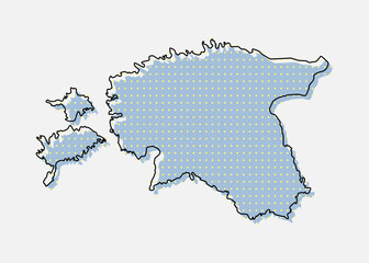 Vector map Estonia for points, dotted template