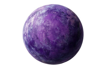 Fototapeta premium A purple planet with white streaks floating in the darkness of outer space in the universe isolated Transparent Background, png