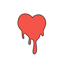 melted red heart vector