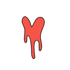 melted red heart vector