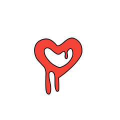 melted red heart vector